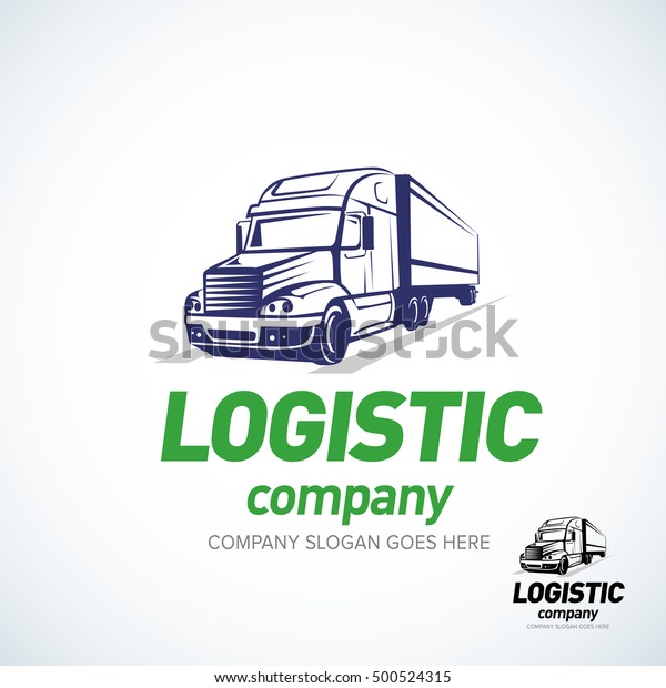 Truck logo template. Logistic truck logo.\
Isolated vector\
illustration.
