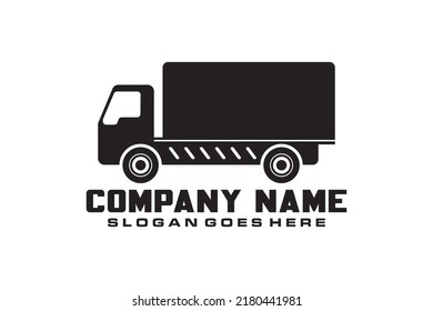LKW-Logo-Vorlage. Logistisches Trick-Logo. Einzelne Vektorgrafik