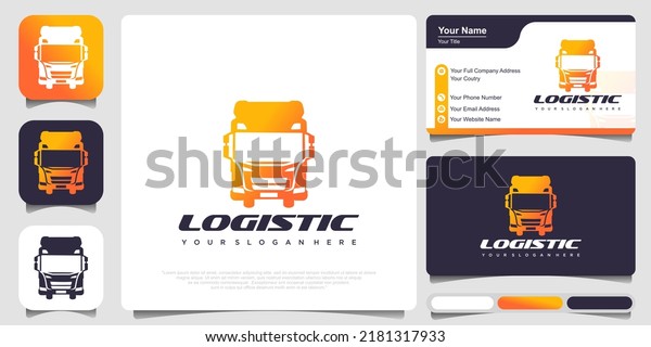 Truck logo. The template for logos, icons of\
modern lorry.