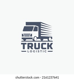 Truck logo template. Transportation, delivery service, logistic.