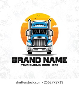 Truck logo template in vector format. Design for a delivery and logistics company.