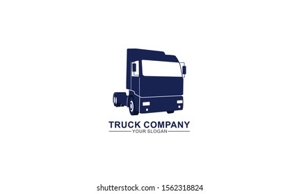 Truck Logo template vector icon with tractor head silhouette for logistic Company, Transportation, shiping and cargo