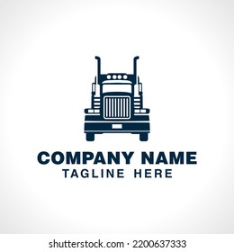 Truck Logo template vector icon with tractor head silhouette for logistic Company