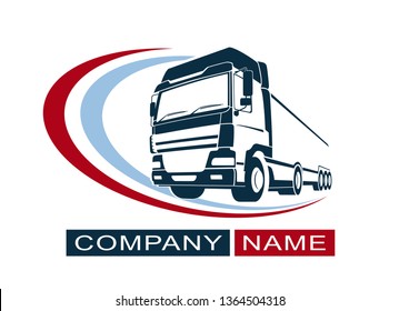 Truck Logo Transportation. Abstract Lines. Vector illustration