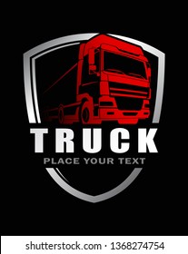 Truck Logo Transportation. Abstract Lines. Vector illustration