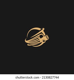 Vector del logotipo del camión, icono del logotipo del tipo de círculo del camión