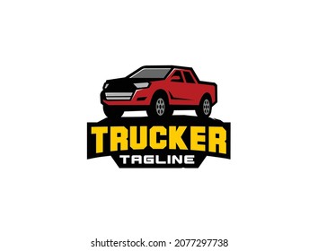 Truck logo vector for construction company. Vehicle equipment template vector illustration for your brand.