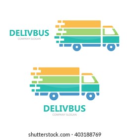 Truck logo vector design. Fast delivery symbol or icon