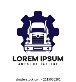 Truck logo. Vector illustration good for mascot or logo for freight forwarding industry, cargo, or logistic industry. flat color style.