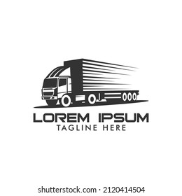 Truck logo. Vector illustration good for mascot or logo for freight forwarding industry, cargo, or logistic industry. flat color style.