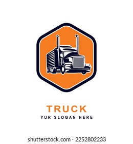 Truck logo. Vector illustration good for mascot or logo for freight forwarding industry, cargo, or logistic industry