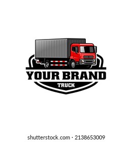 truck logo vector isolated with emblem style