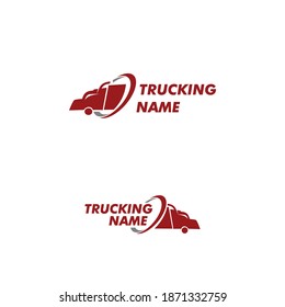 Truck logo vector. For modern trucking delivery goods and logistic transportation business company. Icon for online shipping, cargo, courier agent service