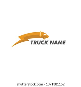 Truck logo vector. For modern trucking delivery goods and logistic transportation business company. Icon for online shipping, cargo, courier agent service