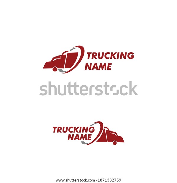 Truck logo vector. For modern\
trucking delivery goods and logistic transportation business\
company. Icon for online shipping, cargo, courier agent\
service
