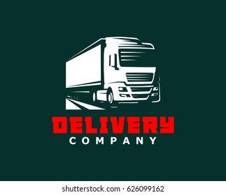 Truck logo vector on dark background 3