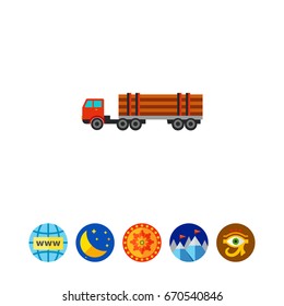 Truck with Logs Icon