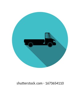 Truck long shadow icon. Simple glyph, flat vector of transport icons for ui and ux, website or mobile application