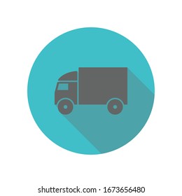 Truck long shadow icon. Simple glyph, flat vector of transport icons for ui and ux, website or mobile application