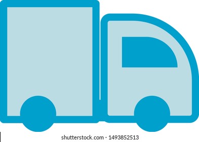 truck, lorry car Icon, symbol, element, sign, logo. Vector graphic. Isolated on white. Flat style design.