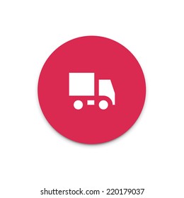 Truck, lorry flat icon on colorful floating ui action button.