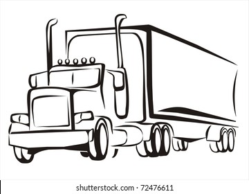 Truck Lorry Isolated Illustration Simple Black Stock Vector (Royalty ...