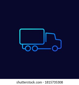 truck or lorry line vector icon