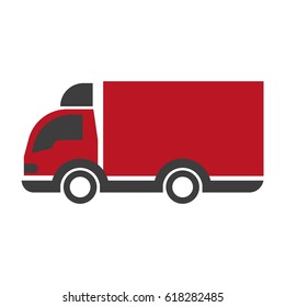 Truck lorry logo. Car with trailer delivery concept