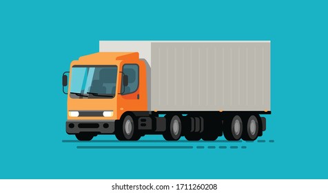 Truck, lorry. Moving, delivery service, transportation vector illustration