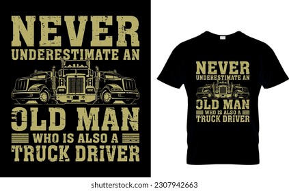 Truck Lover Trucker T-Shirt Design