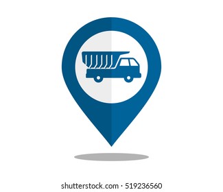 truck marker pin path image vector icon logo