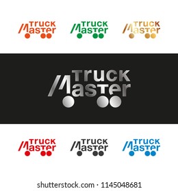 Truck master typo logo template for the business card, branding and corporate identity.