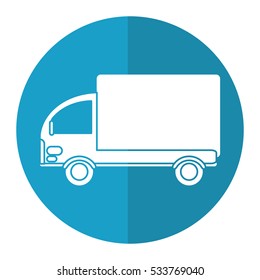 truck mini delivery cargo blue circle