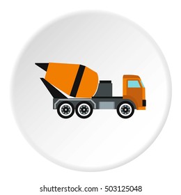 Truck mixer icon. Flat illustration of truck mixer vector icon for web