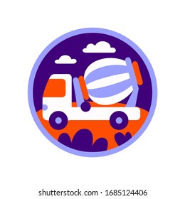Truck Mixer icon. Graphic element illustration on white background.