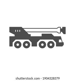 Truck mobile crane glyph icon