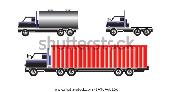 Truck Models Icon Vector Set Container Stock Vector Royalty Free