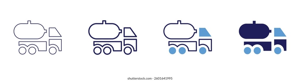 Truck modifications icon in 4 different styles. Thin Line, Line, Bold Line, Duotone. Duotone style. Editable stroke.