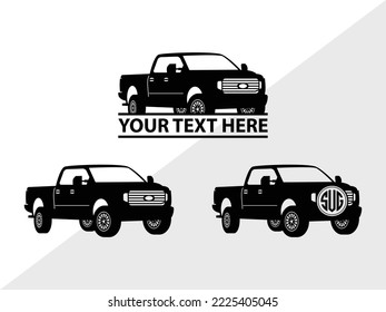 Truck Monogram Printable Vector Illustration