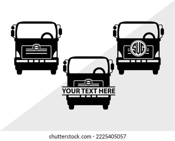 Truck Monogram Printable Vector Illustration