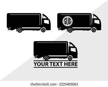 Truck Monogram Printable Vector Illustration svg