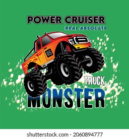 Truck monster vector graphic design