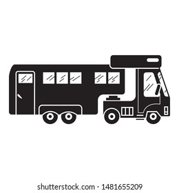Truck motorhome icon. Simple illustration of truck motorhome vector icon for web design isolated on white background