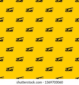 Truck mounted crane pattern seamless vector repeat geometric yellow for any design