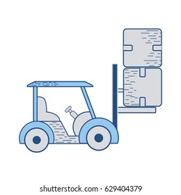truck to move the boxes package delivery