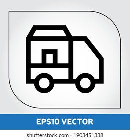 Truck Moving home  icon vector. Real estate icon in flat design. Eps 10 vector illustration.