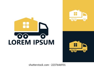 Truck moving house logo template design vector