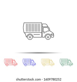 Truck multi color style icon. Simple thin line, outline vector of transport icons for ui and ux, website or mobile application