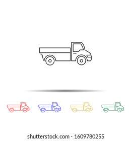 Truck multi color style icon. Simple thin line, outline vector of transport icons for ui and ux, website or mobile application