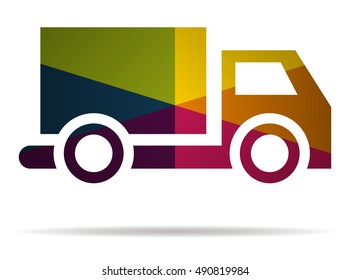 truck multicolor icon vector